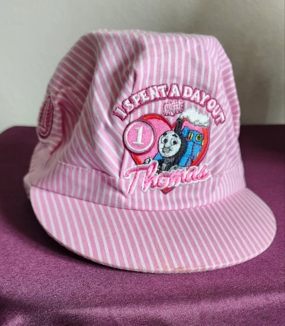 Thomas The Tank Engine Kids Train Cap One Size Fits Most Authentic Patches Pink